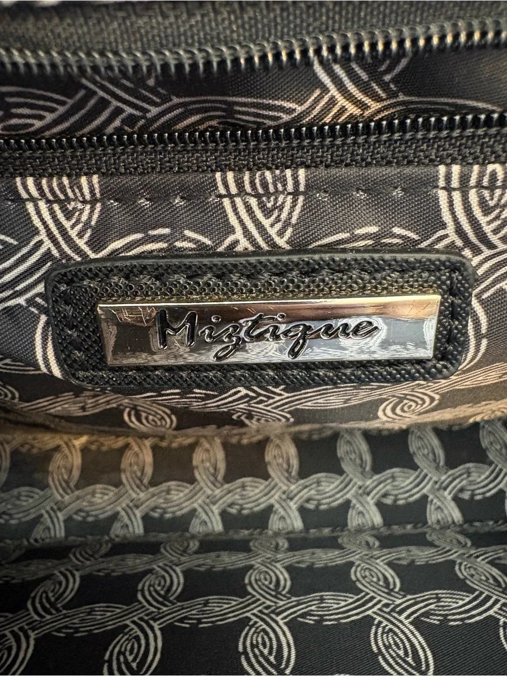 Miztique Classic Structured Black Shoulder Bag with Gold Hardware - Picture 4 of 11